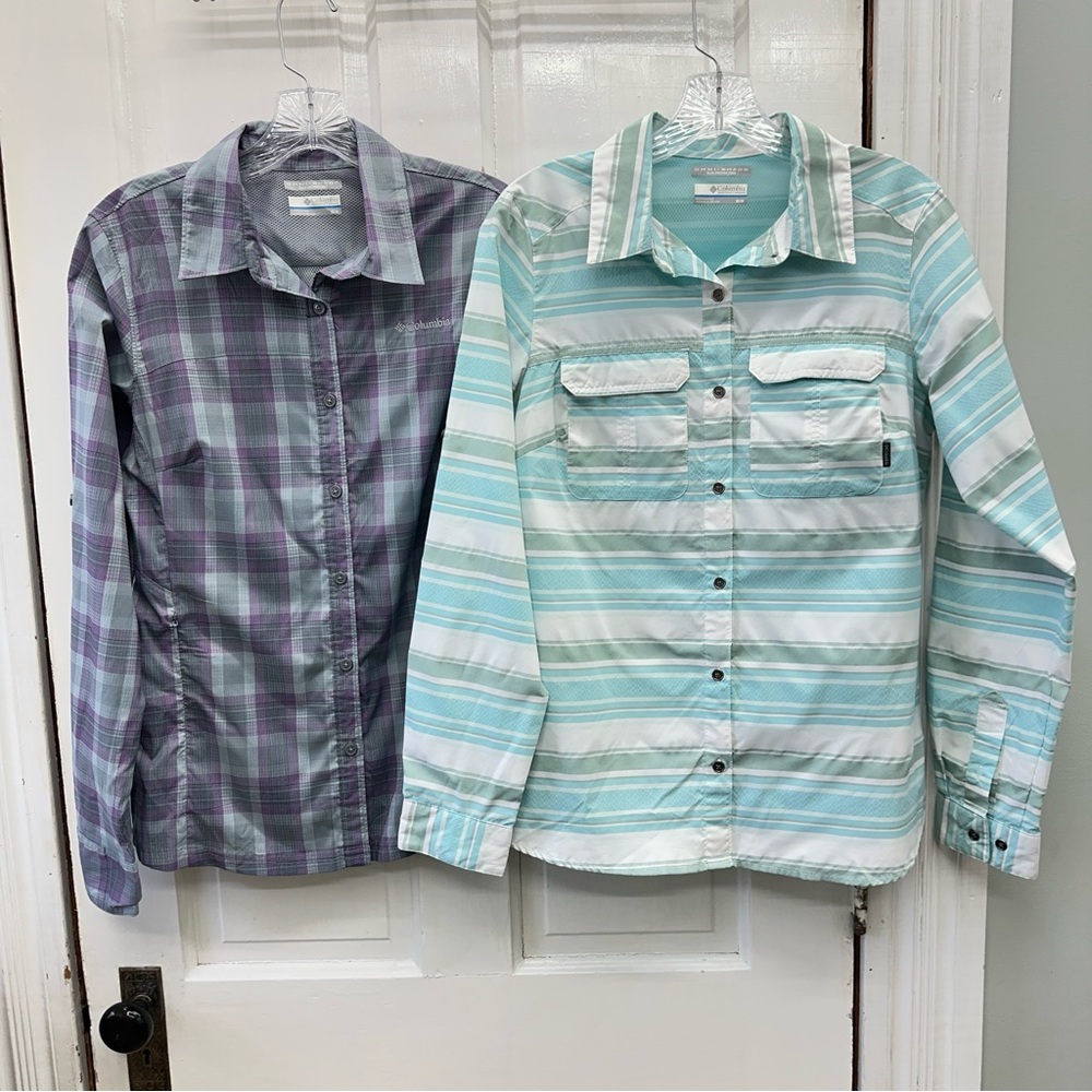 2‎ Columbia omni-shade long sleeve button down fishing shirts women's medium - Picture 2 of 15